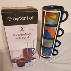 NWT Coffee Mug Set With Stand